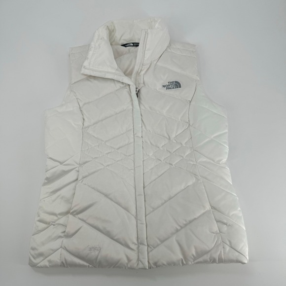 The North Face Vest Womens Small S White 550 Down Puffer Sleeveless Jacket - Picture 1 of 3
